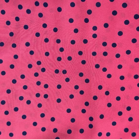 J Peterman Maxi Skirt Size 4 Pink Navy Polka Dot A-Line Retro Pockets Long Slit - Picture 9 of 12